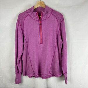 EDDIE BAUER Half‎ Zip Lightweight Ribbed Knit Viloft XXL Purple Red